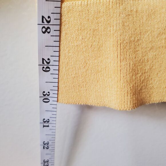 Chadwick's Cardigan Womens Size PM Soft Yellow Retro Button 50s 60s Cotton Sz M - Picture 6 of 8